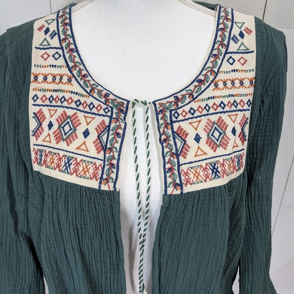 Flying Tomato Lightweight Embroidered Soft Jacket/Open Front Cardigan - Picture 9 of 9